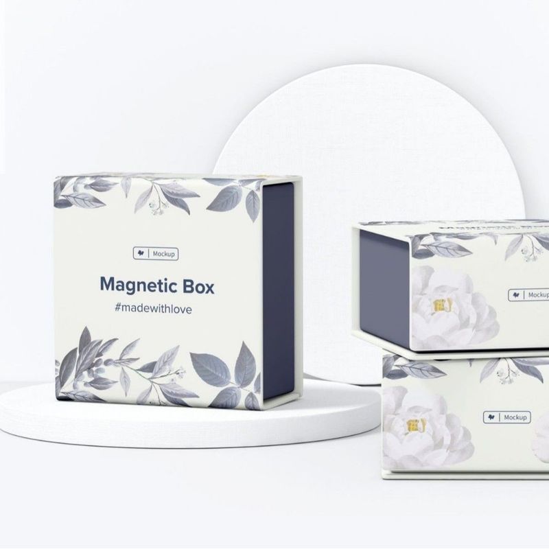 Two Sided Magnetic Gift Box Hot Stamping Custom Jewelry Perfume Flip Top Gift Box