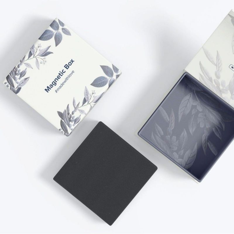 Two Sided Magnetic Gift Box Hot Stamping Custom Jewelry Perfume Flip Top Gift Box