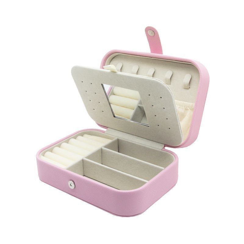 Portable Square Mini Jewelry Travel Case Rings Earrings Necklace Wedding Party Gift Box