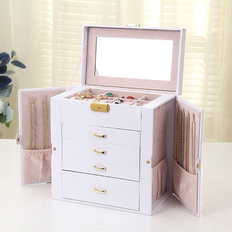 Travel Friendly Leather Jewelry Set Packaging Box Custom Logo For Rings And Necklaces