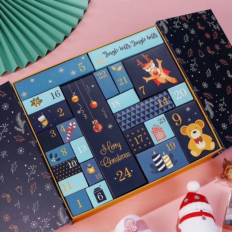 Custom Product Packaging Boxes Open Door Magnetic Xmas Cardboard Gift Boxes