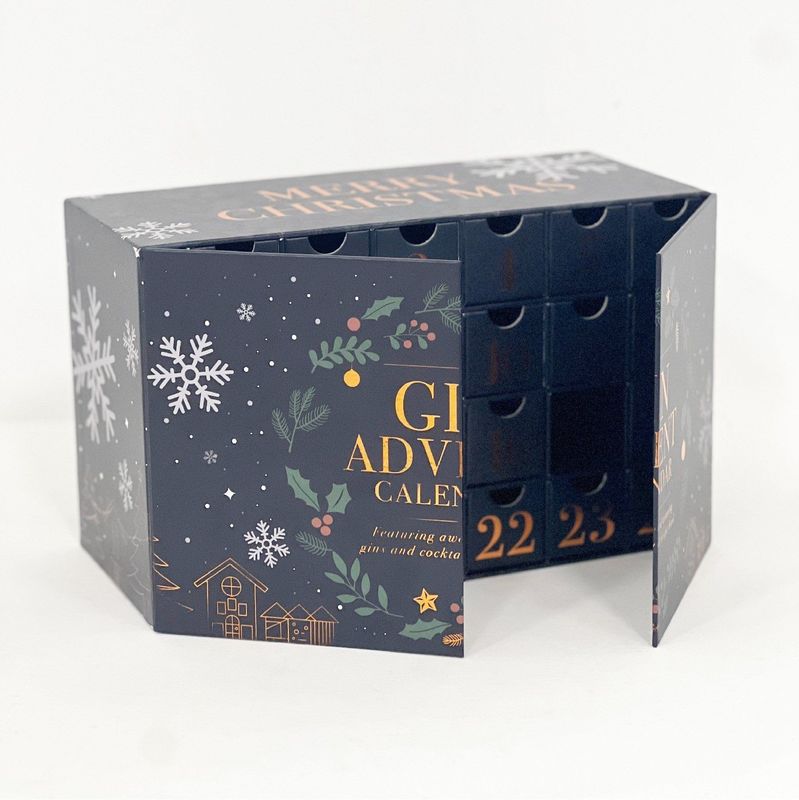 Open Door Magnet Cardboard Paper Gift Box For Cosmetic Jewelry Makeup Advent Calendar