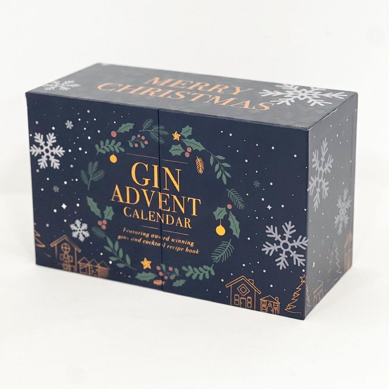 Open Door Magnet Cardboard Paper Gift Box For Cosmetic Jewelry Makeup Advent Calendar