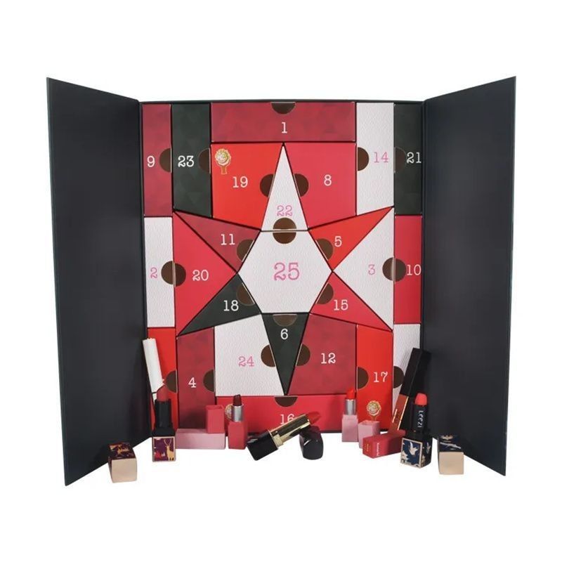 Open Door Magnet Cardboard Paper Gift Box For Cosmetic Jewelry Makeup Advent Calendar