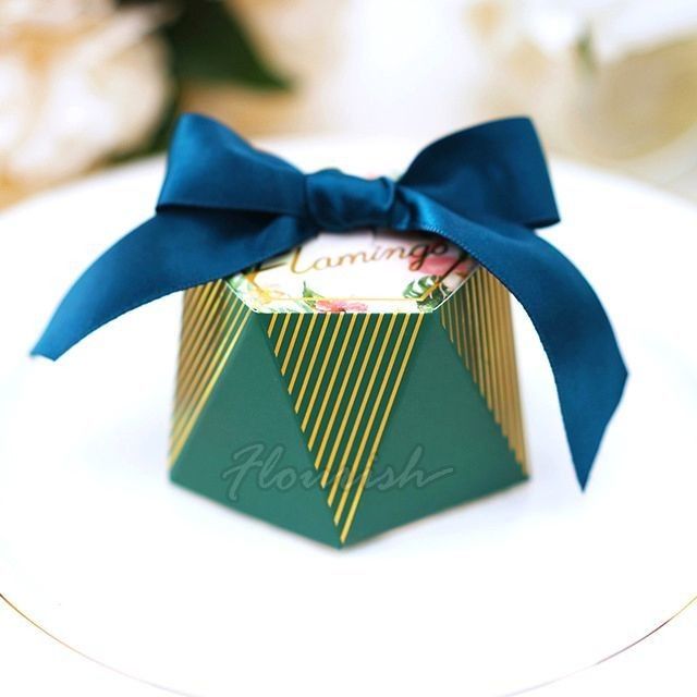 Custom Candy Chocolate Gift Paper Packaging Box Hot Foil Gold Stamping For Wedding Festival