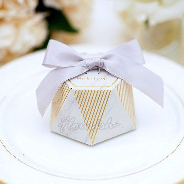 Custom Candy Chocolate Gift Paper Packaging Box Hot Foil Gold Stamping For Wedding Festival
