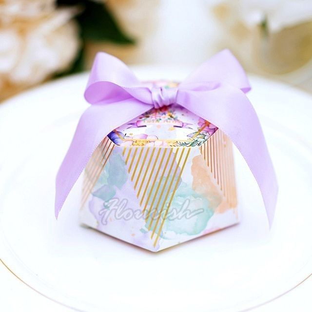 Custom Candy Chocolate Gift Paper Packaging Box Hot Foil Gold Stamping For Wedding Festival