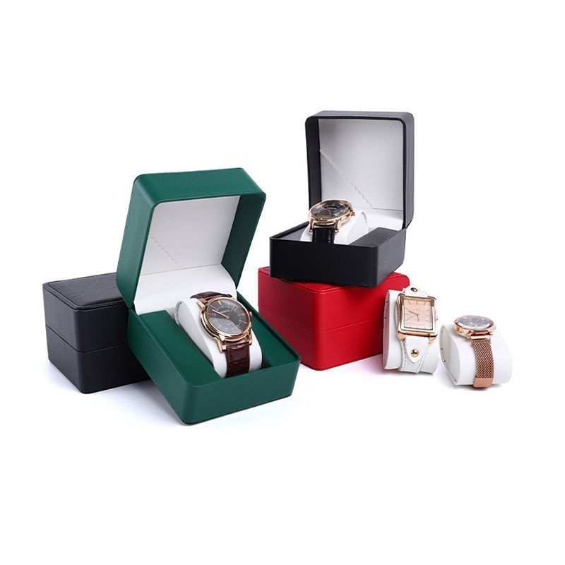 Customized PU Leather Material Paper Cardboard Watch Gift Packaging Box for Display and Storage