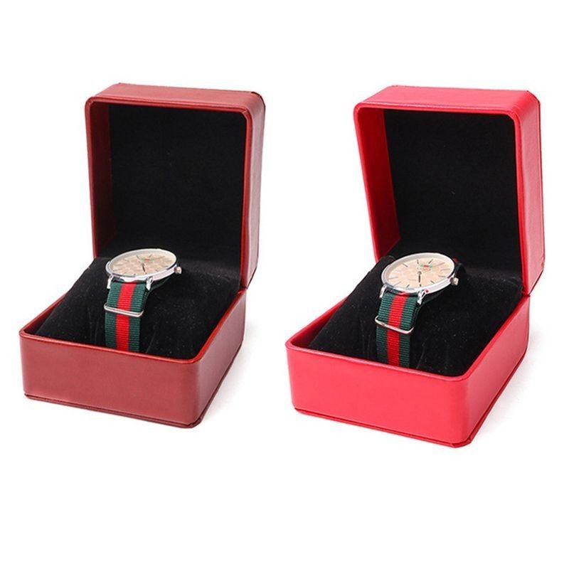 Customized PU Leather Material Paper Cardboard Watch Gift Packaging Box for Display and Storage