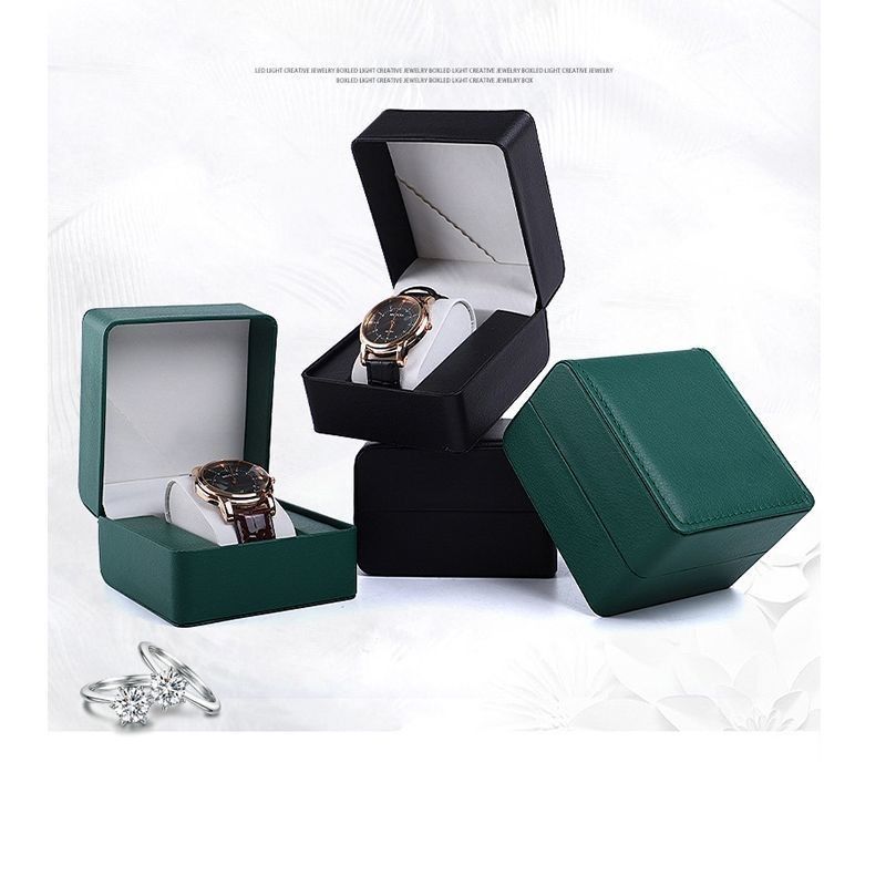 Customized PU Leather Material Paper Cardboard Watch Gift Packaging Box for Display and Storage