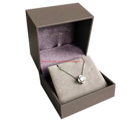 Portable Hinged Clamshell Type Jewelry Packaging Gift Paper Box with Velvet Insert According to Customer Requirements