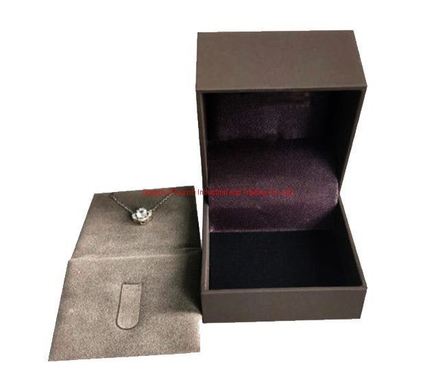 Portable Hinged Clamshell Type Jewelry Packaging Gift Paper Box with Velvet Insert According to Customer Requirements