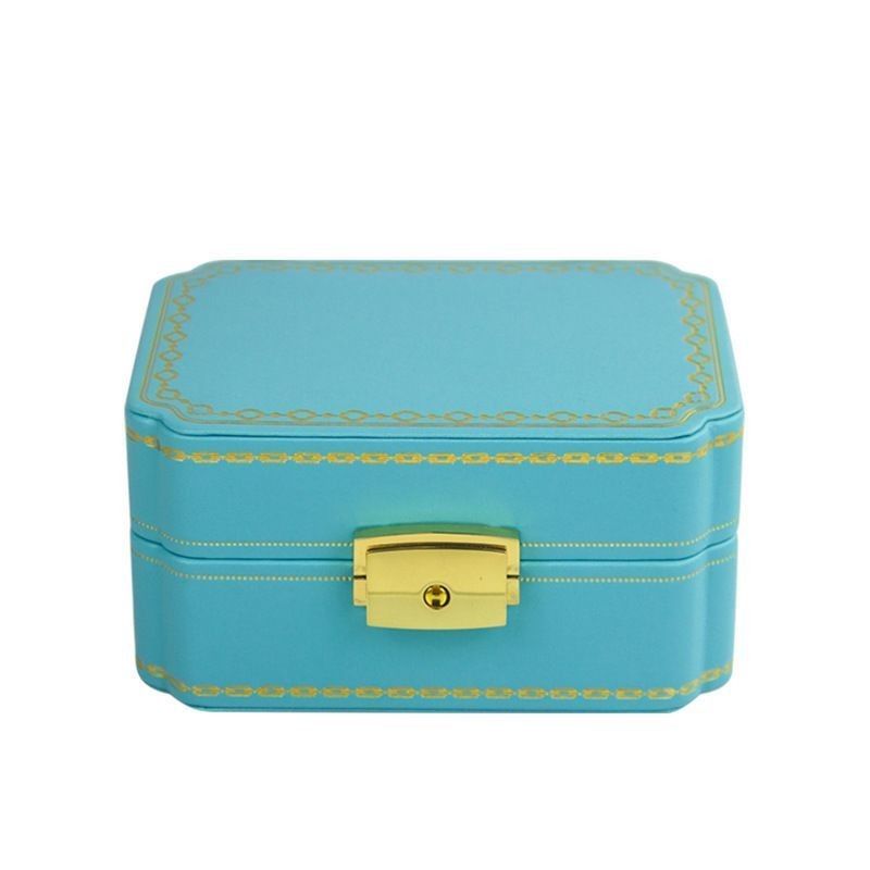 Customized Box Creative PU Jewelry Box for European Jewelry Portable Travel Earring Jewelry Storage Bag Double Storage Box