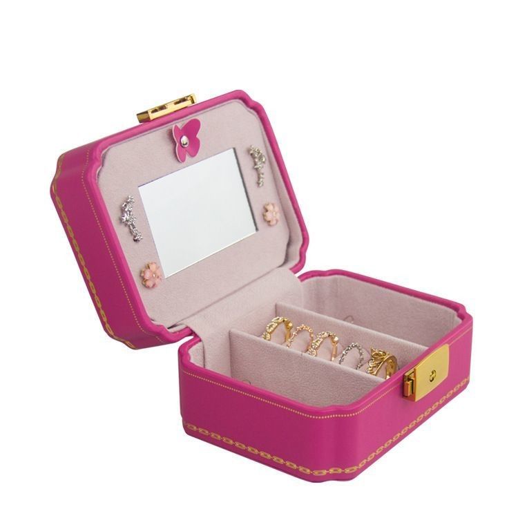 Customized Box Creative PU Jewelry Box for European Jewelry Portable Travel Earring Jewelry Storage Bag Double Storage Box