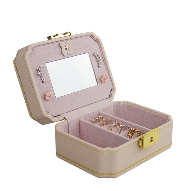 Customized Box Creative PU Jewelry Box for European Jewelry Portable Travel Earring Jewelry Storage Bag Double Storage Box