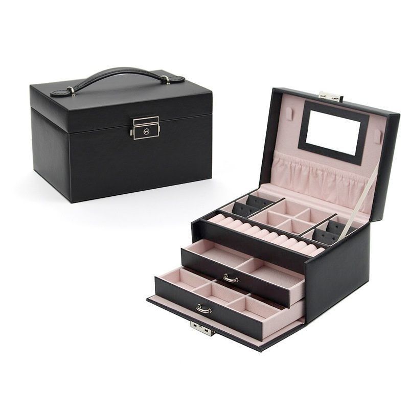Large-Capacity Wooden Jewelry Storage Box for Jewelry Earrings Necklace Ring Storage Solution