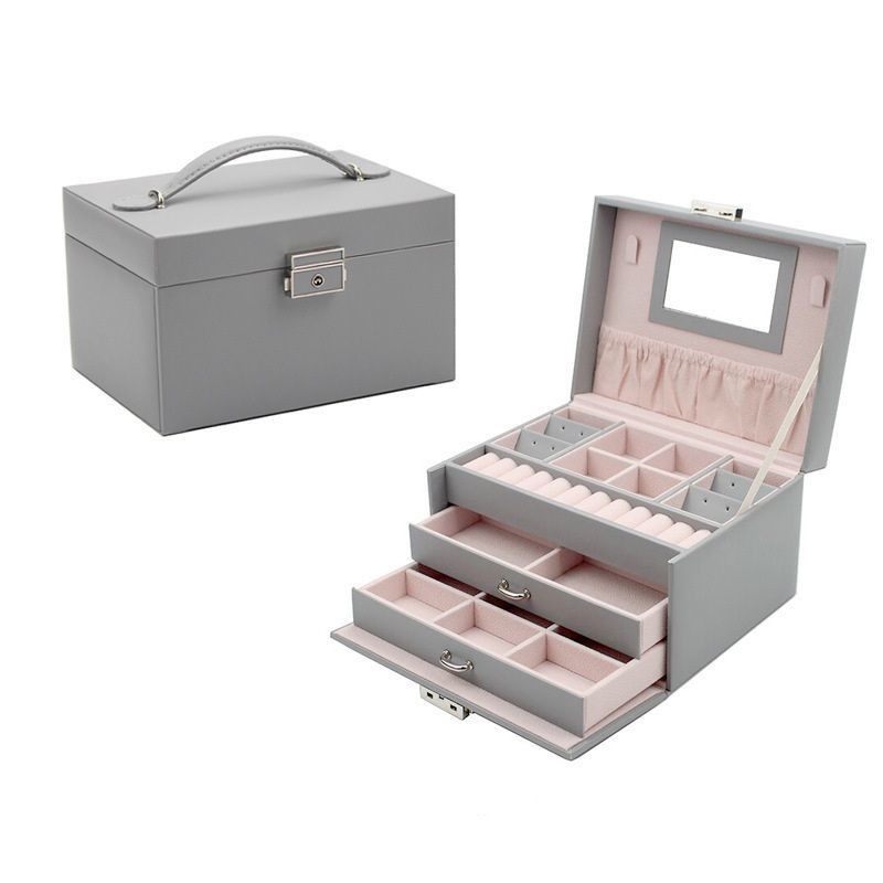 Large-Capacity Wooden Jewelry Storage Box for Jewelry Earrings Necklace Ring Storage Solution
