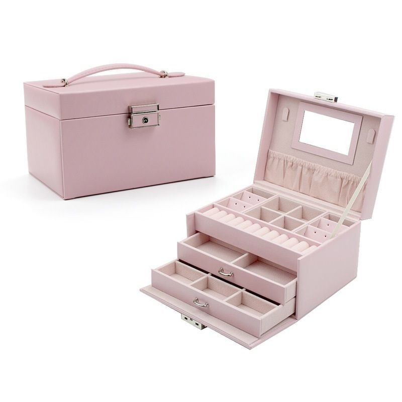 Large-Capacity Wooden Jewelry Storage Box for Jewelry Earrings Necklace Ring Storage Solution