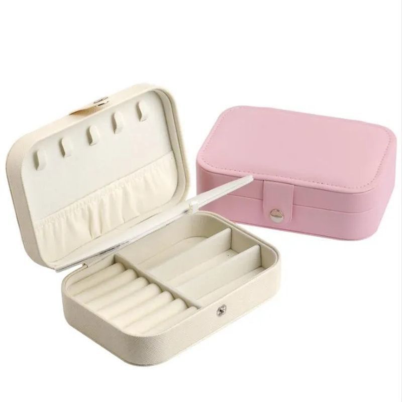 Custom Logo Luxury Jewelry Packaging Box PU Leather Flocking Storage Case Gift Box for Jewelry Necklace Ring