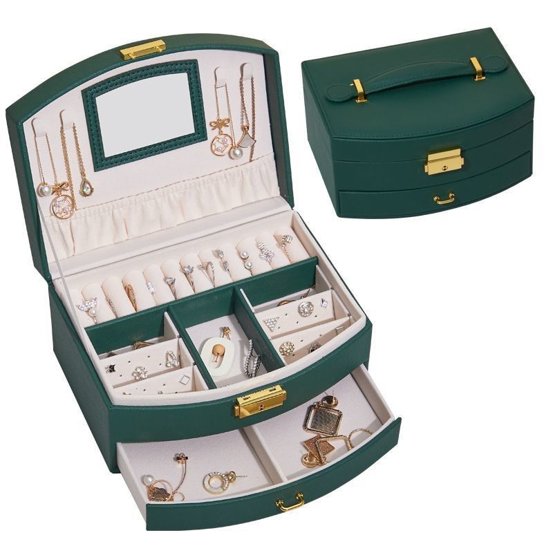 Luxury Jewelry Display Box PU Leather Jewellery Box For Ring / Necklace Storage