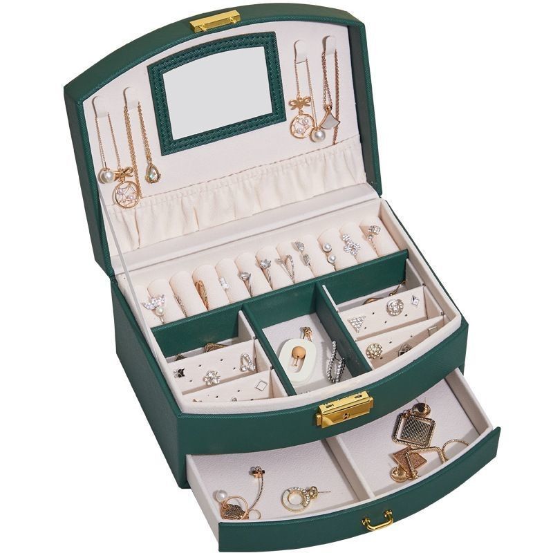 Luxury Jewelry Display Box PU Leather Jewellery Box For Ring / Necklace Storage