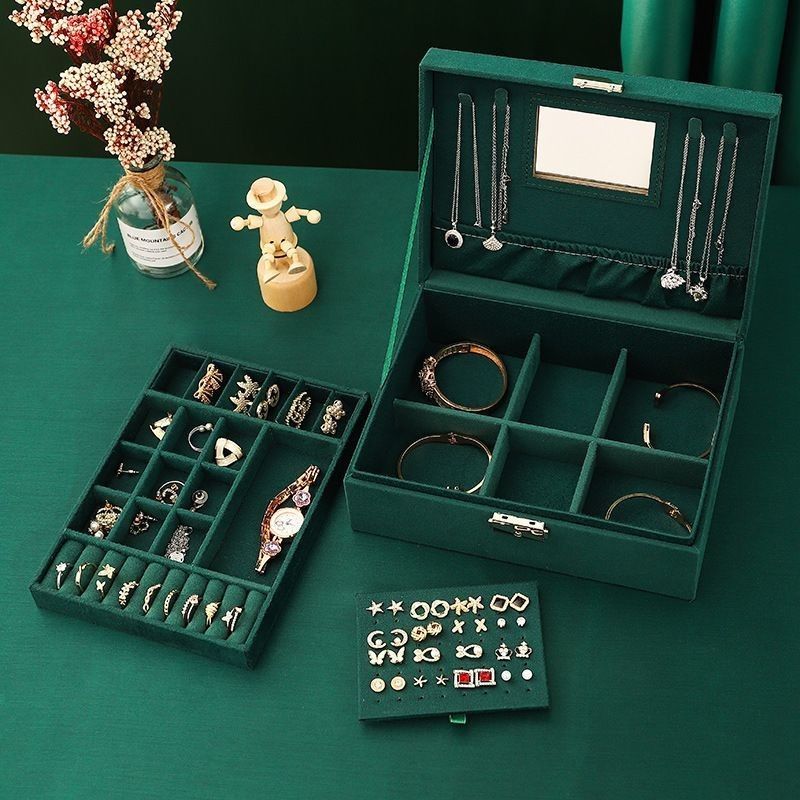 Customizable Multi-Layer Jewelry Box for Necklace and Watch Storage 23*17*8.5cm