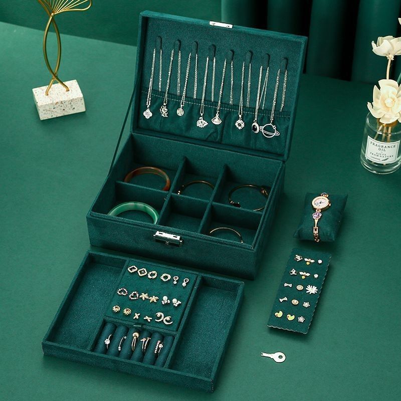 Customizable Multi-Layer Jewelry Box for Necklace and Watch Storage 23*17*8.5cm