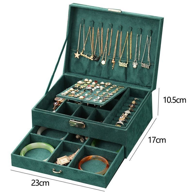 Customizable Multi-Layer Jewelry Box for Necklace and Watch Storage 23*17*8.5cm