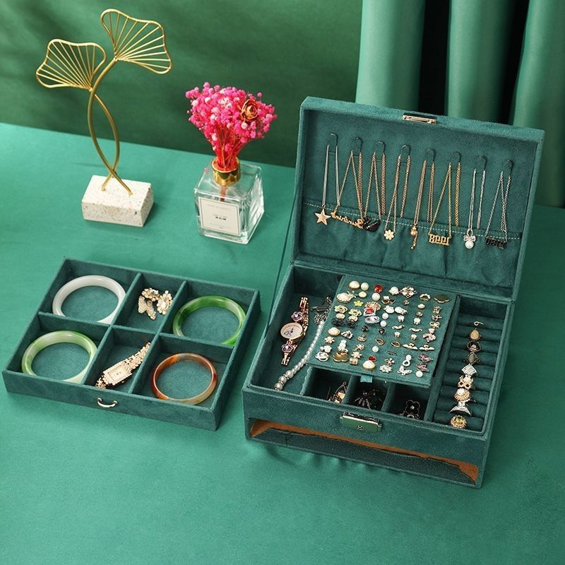Customizable Multi-Layer Jewelry Box for Necklace and Watch Storage 23*17*8.5cm