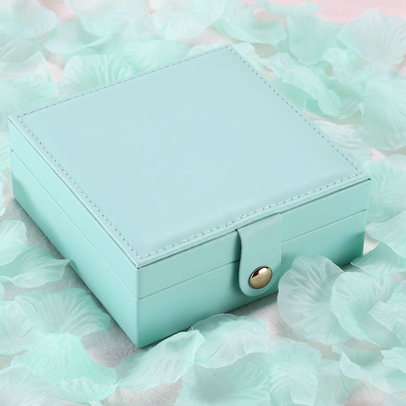 Square Custom Printed Display Boxes For Luxury PU Leather Jewelry Set Arts And Crafts