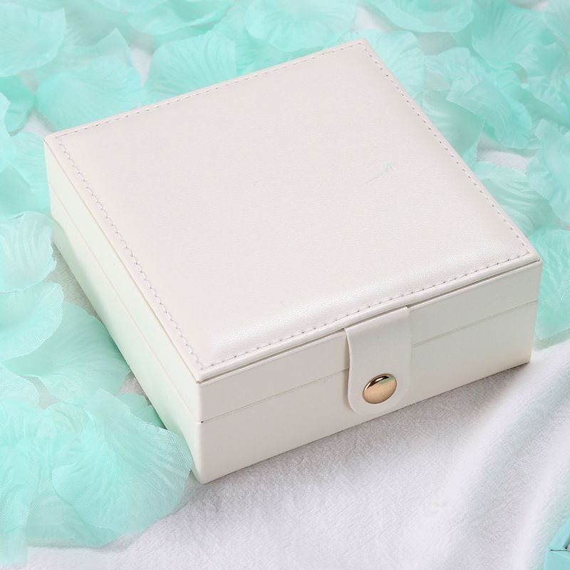 Square Custom Printed Display Boxes For Luxury PU Leather Jewelry Set Arts And Crafts