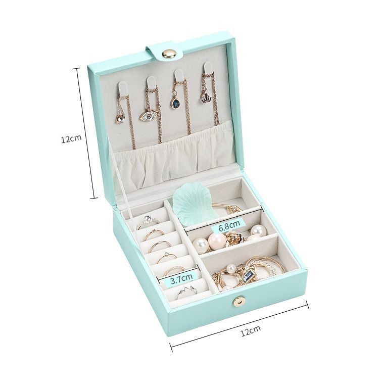 Square Custom Printed Display Boxes For Luxury PU Leather Jewelry Set Arts And Crafts