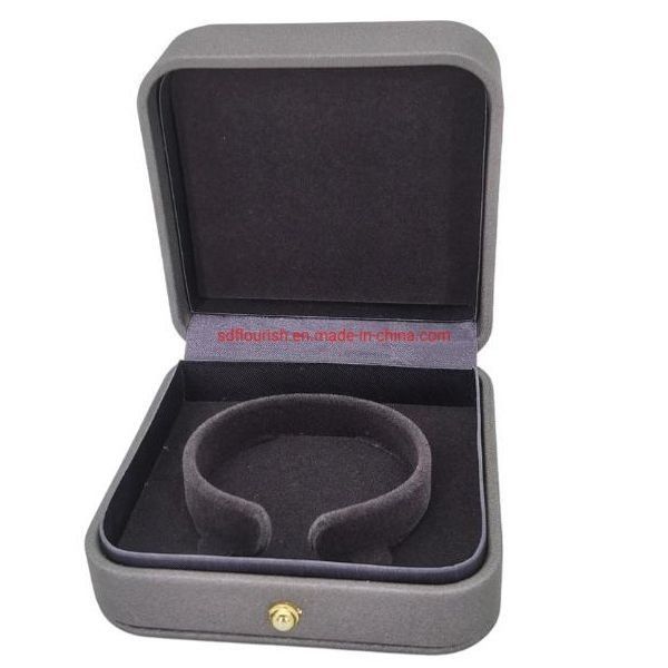Hot Stamping Surface Handling Elegant Grey Color Square Shaped Bracelet Bangle Gift Packaging Box Pink
