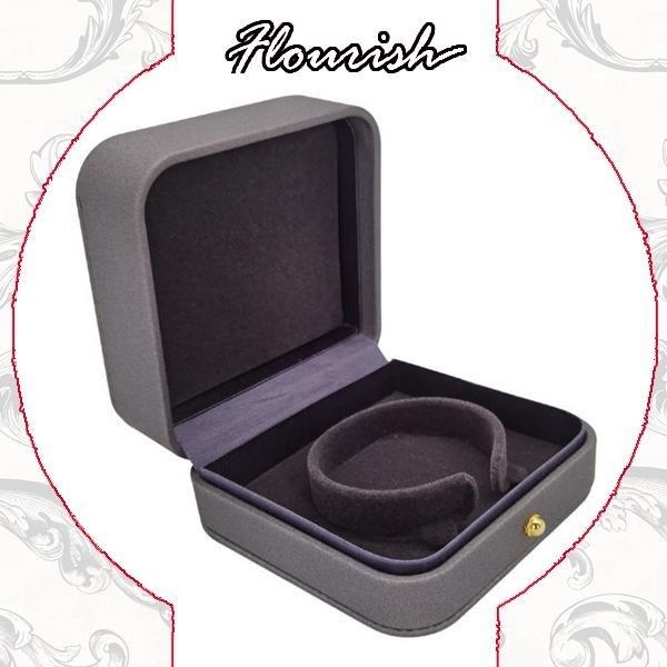Hot Stamping Surface Handling Elegant Grey Color Square Shaped Bracelet Bangle Gift Packaging Box Pink