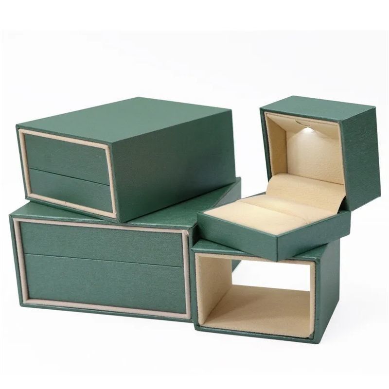 Ring/Necklace/Earring Box Bulk Lead Time 15-20 Days 100% Recyclable Paper Packaging Drawer Box with LED Light