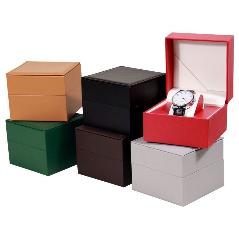 Ivory Board PU Leather Gift Display Boxes Eco Friendly For Ring Jewelry Watch Wallet