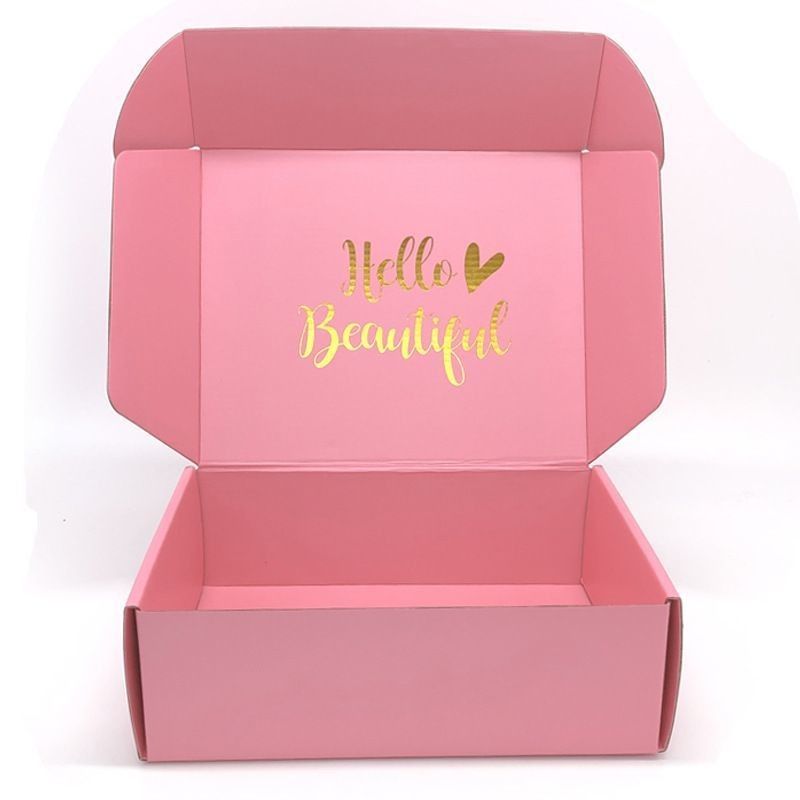 Custom Pink Clothes Jewelry Cosmetic Makeup Food Electronic Folding Corrugated Carton Mailer Box