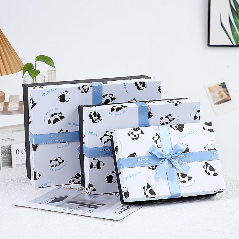 Ribbon Bow Tie Gift Box Packaging Lid And Base Luxury Gift Paper Packaging Boxes