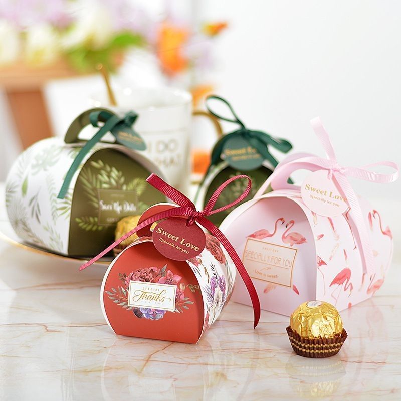Bright Color Bloom Printed Customized Gift Box Packaging Paper Candy Gift Box