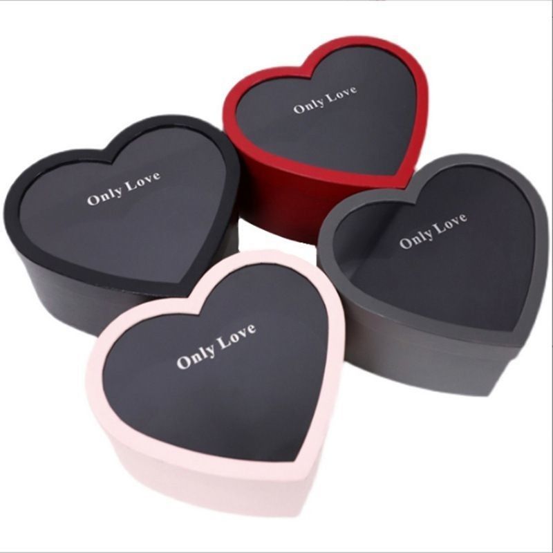 Offset Printing Cardboard Heart Shaped Flower Box Paper Packaging Gift Box For Flowers