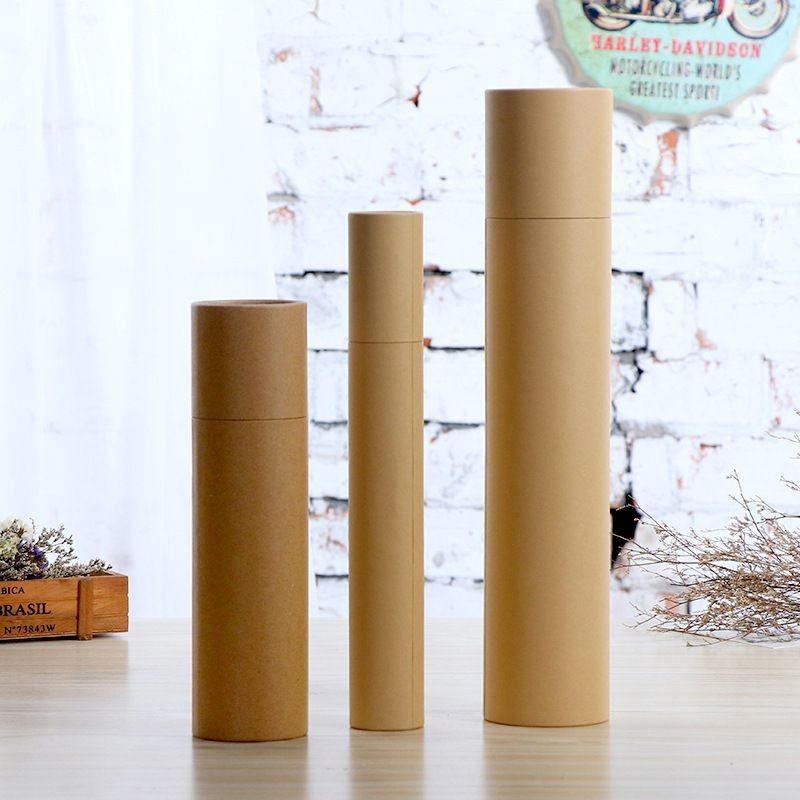 Food Grade Kraft Paper Round Tube Box For Tea Coffee Flower Gift Packaging Customizable