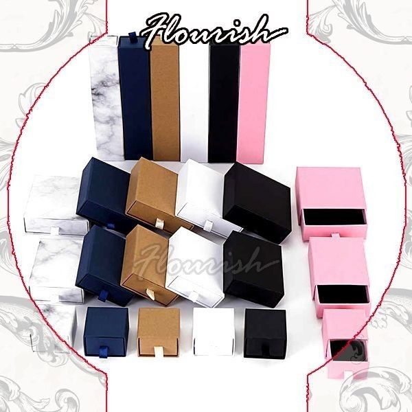 Middle Kraft Paper Jewelry Boxes Cardboard / Paperboard Gift Box Multiple Color And Size