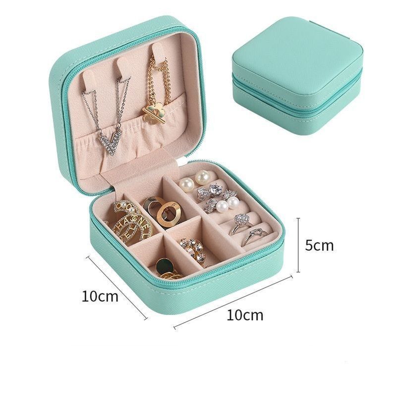 Square Jewelry Set Gift Box Mini Box for Women Girls Fashion Solid Luxury Portable PU Leather PVC Cardboard