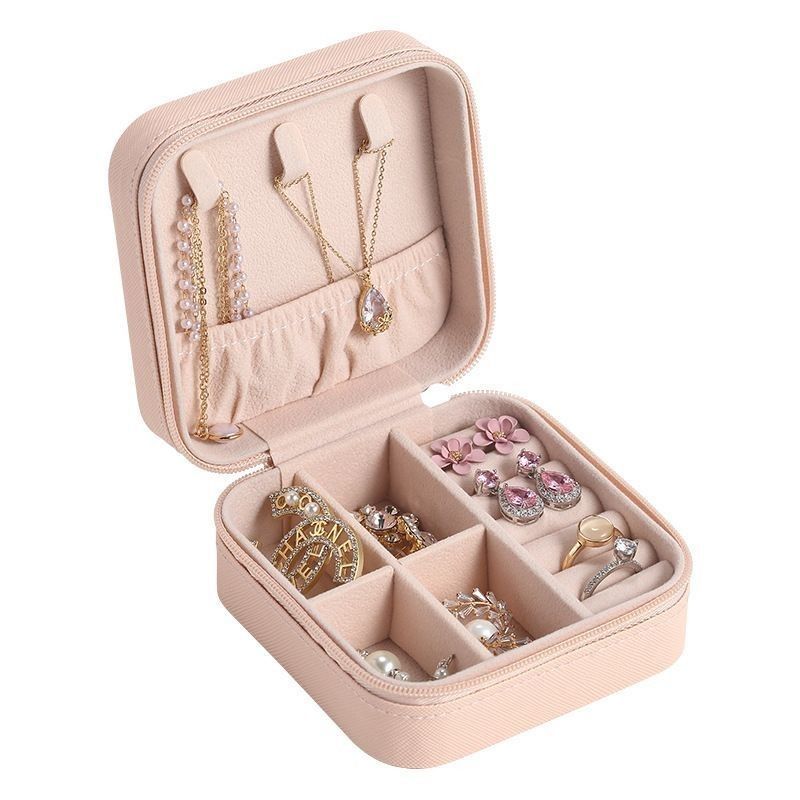 Square Jewelry Set Gift Box Mini Box for Women Girls Fashion Solid Luxury Portable PU Leather PVC Cardboard