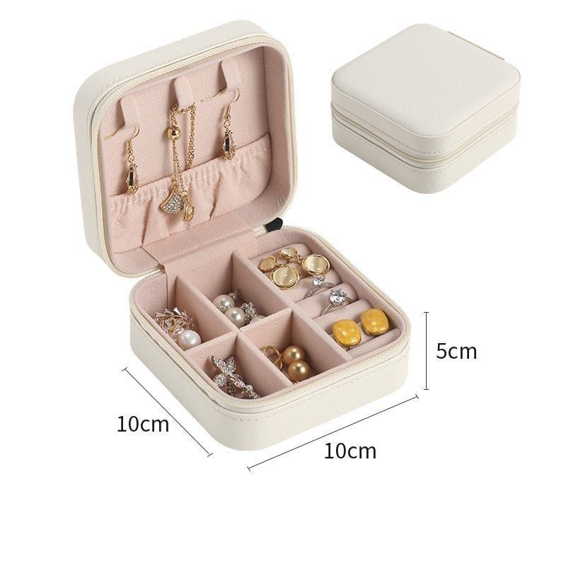 Square Jewelry Set Gift Box Mini Box for Women Girls Fashion Solid Luxury Portable PU Leather PVC Cardboard