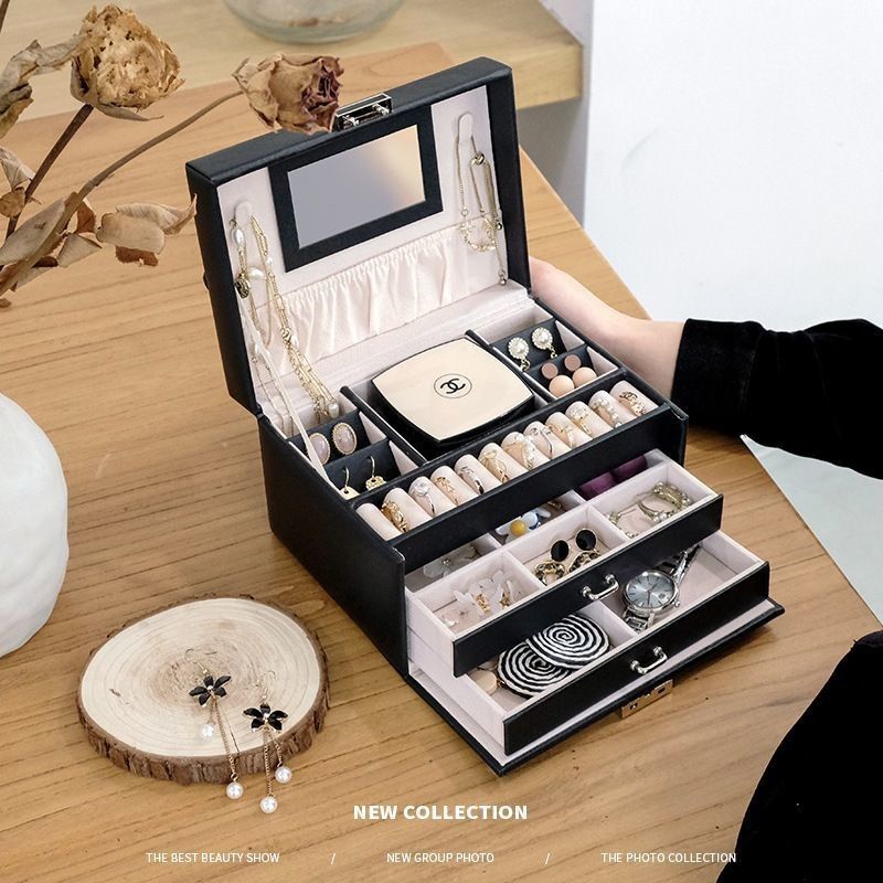 Medium PU Leather Flannel Packaging Gift Box for Ring Earring Pendant Necklace Bracelet Watch Cigar Perfume Jewelry Set