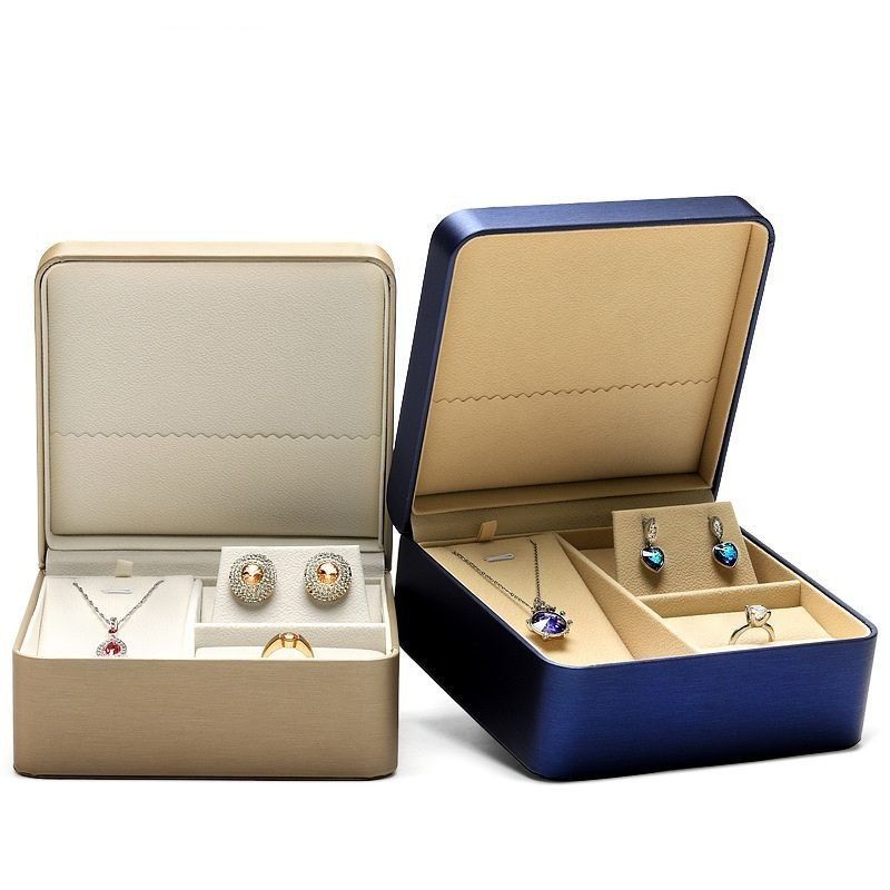 PU Leather Jewelry Packaging Box For Ring Pendant Necklace Earrings Storage Gift Box