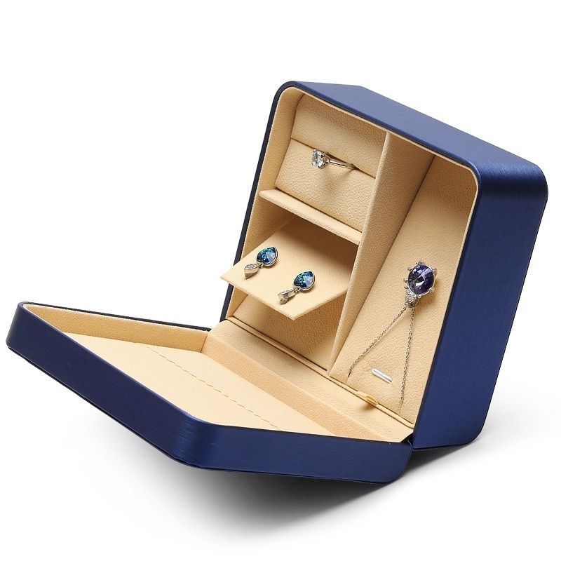 PU Leather Jewelry Packaging Box For Ring Pendant Necklace Earrings Storage Gift Box
