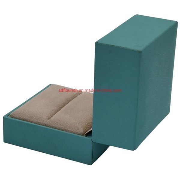 Clamshell Design Elegant Green Color Rigid Cardboard Proposal Ring Gift Box in CDR/EPS/JPG/TIF Format