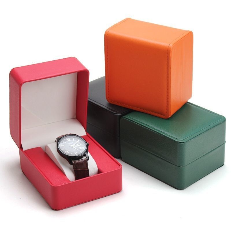 Handmade PU Leather Watch Jewelry Storage Box with Custom Logo and Lined Interior